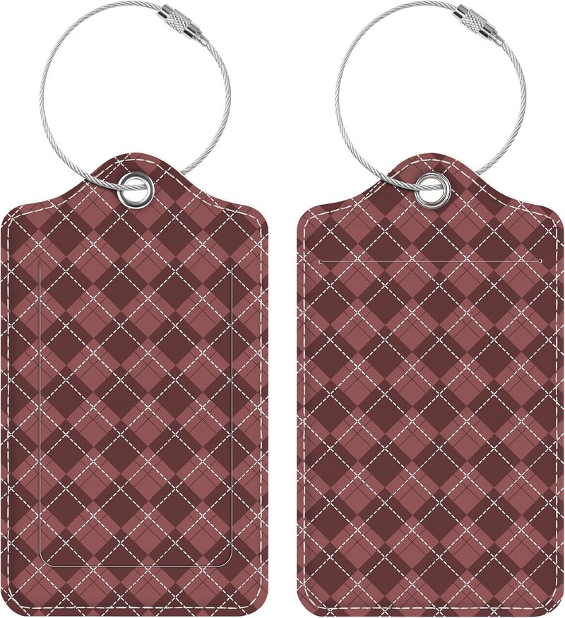 Chelmon Luggage Tags for Suitcases, 2 Pack Cute PU Leather Luggage Tag TSA Approved with Stainless Steel Loop and Address Card Baggage Tag for Travel&Hotel Stays&Cruise Ships&Shipping and Mailing - Image 1